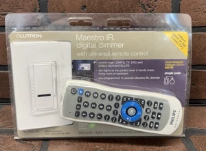 Lutron Maestro IR Digital Dimmer MIR-600URHW-WH Philips Control Remoto Universal - Imagen 1 de 2