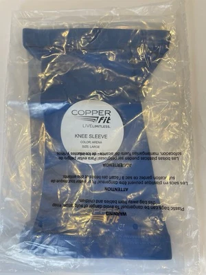 Copper Fit Knee Compression Sleeve - 2 Pack Of Blue - Size Large - Image 1 of 2