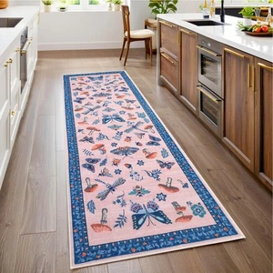 Mushroom Insect 2x6 Runner Rug for Hallway Washable Kitchen Rugs Non Slip wit... - Picture 1 of 4