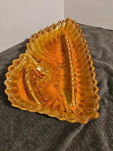 Vintage California Pottery USA Vibrant Color Large Leaf Ashtray - Picture 1 of 11