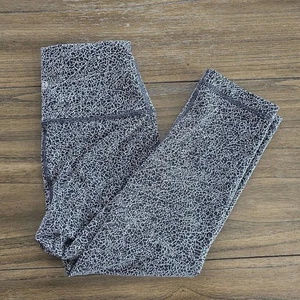 Lululemon Wunder Under Hi Rise 1/2 Tight Luon Crackle Jacquard Black/White 4 - Picture 1 of 7
