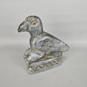 Estatua de escultura de pájaro inuit canadiense de piedra de jabón tallada de colección - firmada - Imagen 1 de 14
