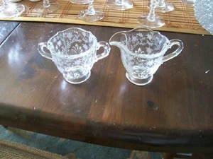 Fostoria Chintz Baroque ftd individual sugar and creamer - Picture 1 of 1