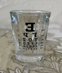 Restoration Hardware Optometry Eye Chart Shot Glass Barware - Picture 1 of 4