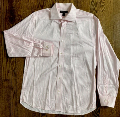 Express Design Studio Hombre Abotonado Grande Rosa A Rayas Foto 1 de 3