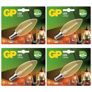 4x Precio Base Vintage Gold Lámpara LED Vela Filamento E14 B35 1,2W 11W Bombilla - Imagen 1 de 3