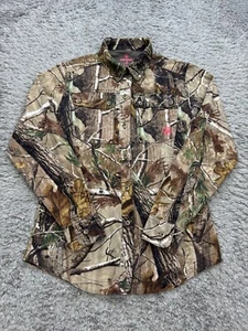 Game Winner Shirt Women Small AP Realtree Camo Outdoor Hunting Button Up Shacket - Picture 1 of 10