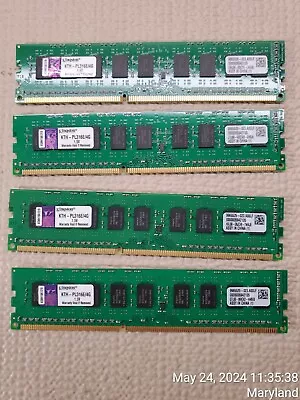 Lote de 4 Kingston 4GB (1x4GB) KTH-PL316E/4G DDR3-1600 2RX8 Foto 1 de 4