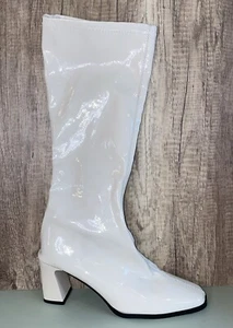 Women Gogo Boots Chunky Block Heel Square Toe Knee High Boots Snug Fit Sz. 9.5 - Picture 1 of 15