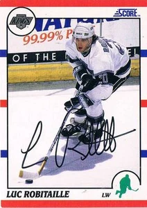 Luc Robitaille 1966- autograph signed SCORE trading card 2.5"x3.5" NHL Hockey - Picture 1 of 1