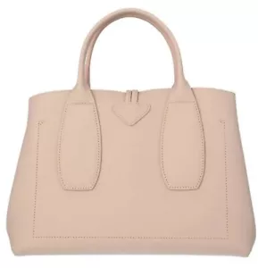 Longchamp Roseau Tote Hand Bag Leather Pink Beige Great Condition 10058HPN133 - Picture 1 of 11