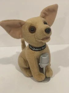 Taco Bell Chihuahua Plush Dog Doll 7" tall Singing QUIERO W/ microphone Working! - Picture 1 of 7