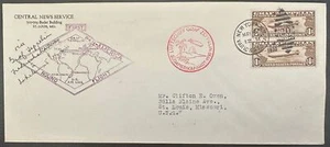 1930 US #C14 (pair) Graf Zeppelin New York Cover, South America Round Flight *d - Picture 1 of 2