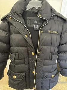 Makaveli Branded Hooded Puffer jacket Zipper/ Snapped Black Excellent 10/12 - Picture 1 of 7