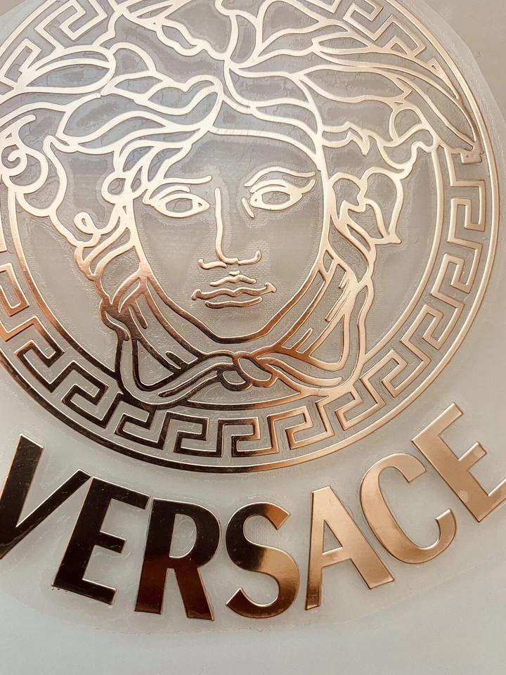 Set X 4 Stickers Versace Medusa Colour GOLD  Size 35 X 35 mm autocollant Label - Imagen 1 de 2