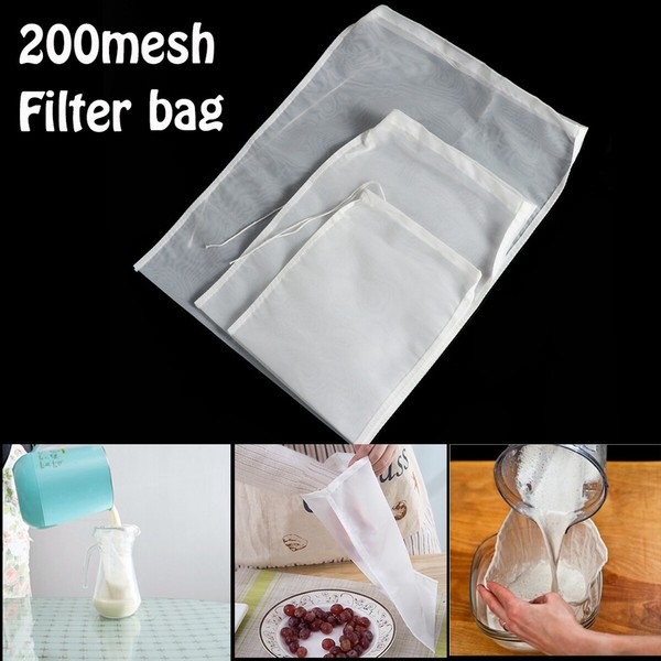 Reusable Nut Almond Milk Strainer Bag Tea Coffee Cotton Filter Strainer BJO Photo Related