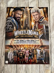 WRESTLEMANIA 39 2023 WWE Official 18x24 Poster Photo Roman Reigns Vs Cody Rhodes - Picture 1 of 7