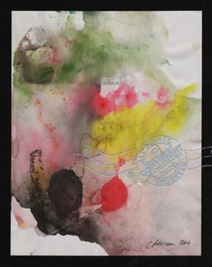 The Morning Kiss 2016 C Peterson * Abstrakt * Aquarell Gemälde Magie der Liebe - Bild 1 von 12