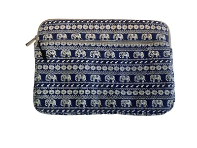 Funda para portátil Bovke azul elefante cremallera manga superior 13"x9" Foto 1 de 4