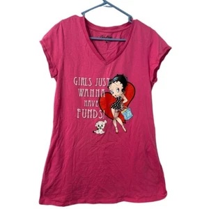 VINTAGE 2010 BETTY BOOP INTIMATES GRAPHIC PRINT NIGHT SHIRT Girls Just Wanna L - Picture 1 of 5
