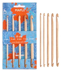 Pony MAPLE Twins doppelseitige Tunesische Häkelnadeln 15 cm 5 St. Häkelnadel-Set - Bild 1 von 1