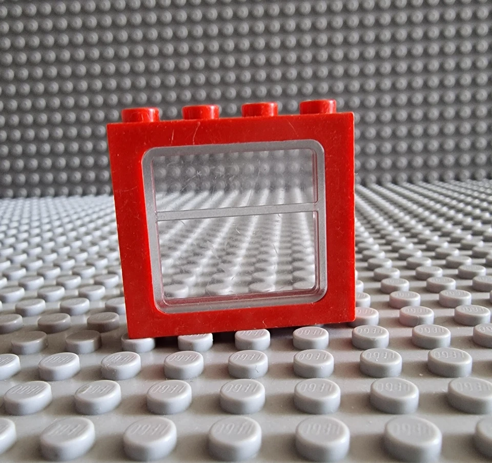 Lego Fenster Zug Train Eisenbahn Rot Mit Glas 4033 4034 A256 - Bild 1 von 1