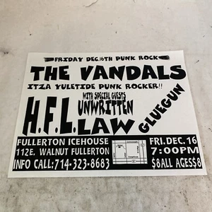 The Vandals Unwritten Law HFL Gluegun Concert Show Flyer @ Icehouse Vintage - Picture 1 of 11