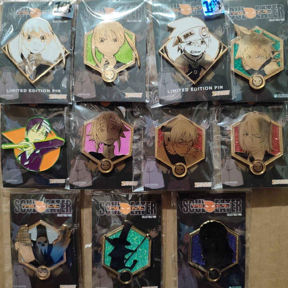 Soul Eater Collectible Limited Edition Enamel Pins Lot Official Anime Brooches - Image 1 of 1