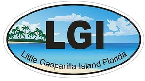 Little Gasparilla Island Florida Oval Autoaufkleber oder Helmaufkleber D1236 - Bild 1 von 1