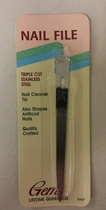 ¡Lima de uñas vintage! ¡Acero inoxidable de triple corte! (Gema 1988) ¡Artículo antiguo único! ¡BONITO! - Imagen 1 de 5