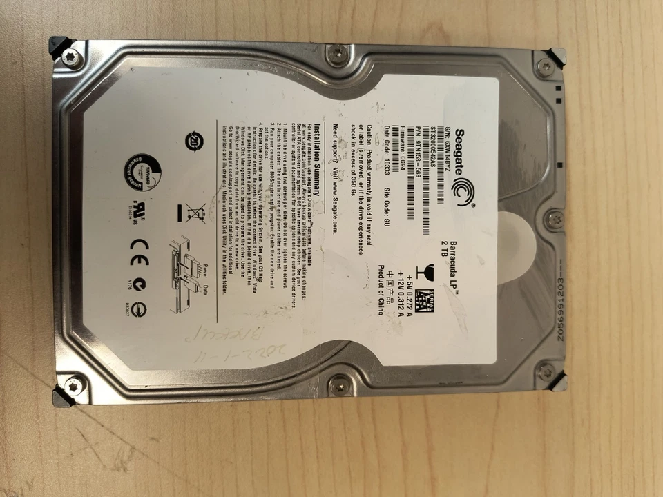 ST32000542AS Seagate Barracuda LP 2TB 5900RPM SATA 3Gbps 32MB Cache 3.5-inch - Image 1 of 1