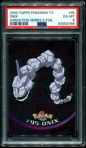 PSA 6 Onix Foil Topps TV Animation Series 2 2000 Pokemon Card #95