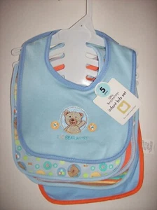 Little Beginnings Bib 5 piezas Juego de Oso Bebé Niños Niñas 1 Talla Surtidos Colores Nuevo - Imagen 1 de 5