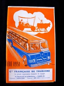 Cie Française de Tourisme Brochure excursions en autobus été 1951 - Imagen 1 de 1
