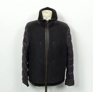 TEN 10 C BLACK SHEARLING DOWN LINER W/LEATHER TRIM STYLE 967 US SIZE 42 NWT #220 - Picture 1 of 10