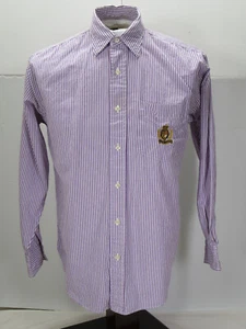 Ralph Lauren Shirt Youth Boys L/S Cotton Striped Purple White 8 [ 42 Chest 28L ] - Picture 1 of 7