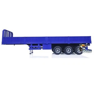1/14 Metal 3-Axle Trailer Low-bed Trailers for RC Tractor Truck Dump Car Model - Picture 1 of 13