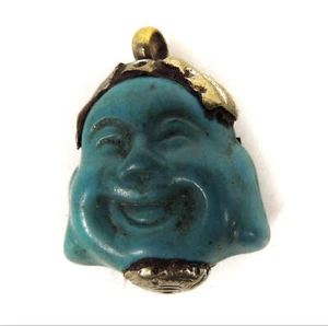 Colgante Buda Tibetano Turquesa con Reposo de Plata - Imagen 1 de 2