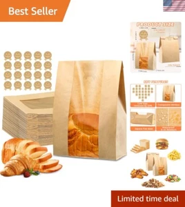 50 Stück Sauerteigbäckertüten mit Fenster - 50% dicker & süßer Aufkleber - Bild 1 von 8