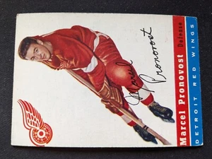 1954-55 Topps Hockeykarte # 27 Marcel Pronovost (HOF) - Detroit Red Wings (sehr guter Zustand/sehr guter Zustand - Bild 1 von 3