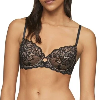 NWT Calvin Klein Seductive Comfort With Lace Full Coverage Bra Sz 44DD Black  - Image 1 of 4