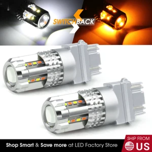 New 3157 Dual Color Switchback LED Turn Signal Light Bulbs Blinker Corner - Foto 1 di 6