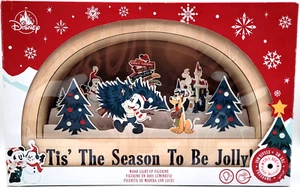 Mickey Mouse Friends Holiday Weihnachten Holz Leuchtfigur Neu Tis' Season - Bild 1 von 8