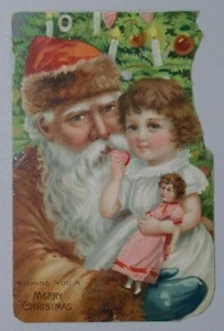 Ich wünsche dir frohe Weihnachten Weihnachtsmann hält Kind 1907 DB POSTKARTE 8025 - Bild 1 von 2