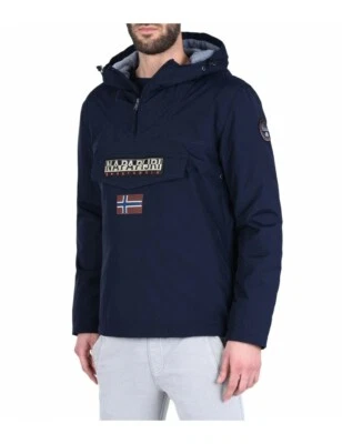 NAPAPIJRI giubbino uomo rainforest blu tascone frontale - Photo 1/2