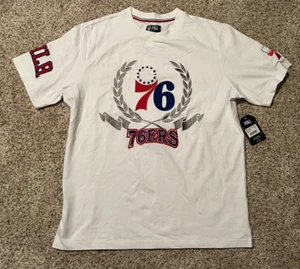 PHILADELPHIA 76ERS MEN'S HERITAGE TEE WITH EMBROIDERED GRAPHICS - LARGE -NWT - Picture 1 of 2