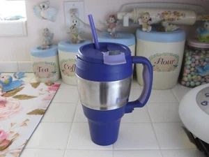 Large Silver And Purple Handled Metal And Plastic Bubba Coffee Travel Mug - Picture 1 of 6