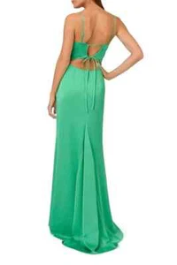 Liv Foster womens Textured Satin Long Mermaid Gown size 8 Summer Green $395 - Picture 1 of 15