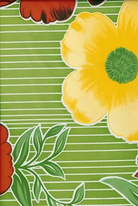 Oilcloth Fabric Exotic Mali Green Pattern Sold in Yard or Bolt - Picture 1 of 2