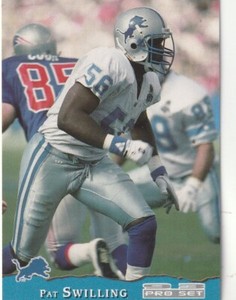 FREE SHIPPING-MINT-1993 Pro Set Pat Swilling #144 PLUS LIONS BONUS CARDS